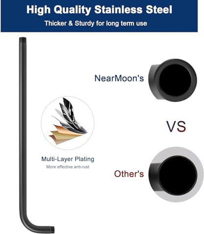 NearMoon Shower Arm, Extra Extension Arm with Flange, Stainless Steel Wall-Mounted Showerhead Extender Pipe (24 Inch, Matte Black) - color: Matte Black, style: 24 Inch