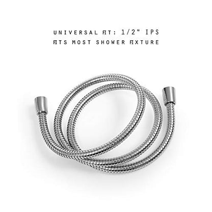 72-inch Shower Hose Replacement, 304 Stainless Steel Extra Long Hand Held Shower Hose With Brass Fitting (72-inch, Stainless Steel) - color: Stainless Steel, size: 72inches