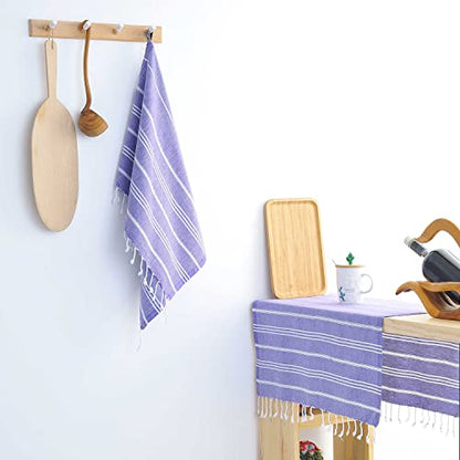 Cacala 100% Turkish Cotton Kitchen Tea Towels, Highly Absorbent Luxury Soft Quick Drying Dish Towel with Hanging Loop for Gym, Yoga, Bath, Sports, Cleaning and Kitchen (23 x 36), Dark Purple - color: Dark Purple