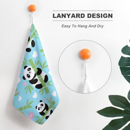 Panda Bamboo, Quick Dry Hand Towel with Hanging Loop for Gym | Absorbent Microfiber Bathroom Towel, Fast Drying Kitchen Towel, Soft Wash Cloth for Pool Bath Shower Fitness Travel, 12 Inch - size: 4PCS