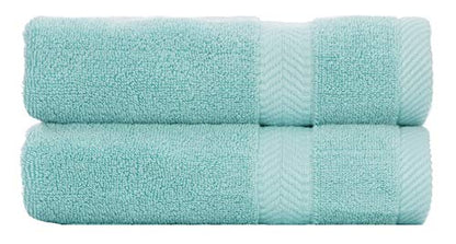 BY LORA 660 GSM Bath Sheet Set of 2, 35 x 65 in Extra-Large Vat-Dyed 100% Ring-Spun Cotton Terry Towel, Hotel Quality, Nautical Teal - color: Nautical Teal