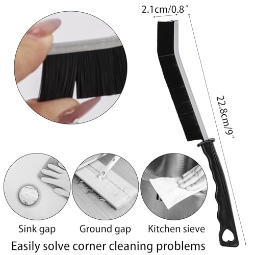 12Pcs Hard Bristle Crevice Cleaning Brush, Grout Cleaner Brush, Multifunctional Gap Cleaning Tool for Household Use, Bathroom, Kitchen, Window,Toilet