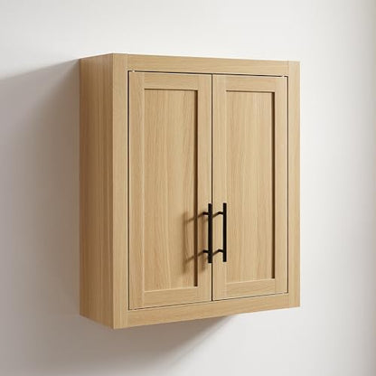 Crosley Furniture Savannah Wall Mounted Bathroom Storage Medicine Cabinet with Shelves, Natural - color: Natural, style: Wall Cabinet