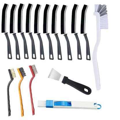 16 Pcs Crevice Cleaning Brush Set Multifunctional Hard Bristle Gap Cleaning Supplies Tool for Kitchen Window Track Grout Shower Cup Sink Corner Toilet Bathroom Cleaning Brushes Small Spaces