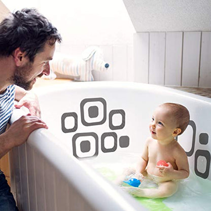 20 Pieces Adhesive Square Bath Treads Non-Slip Bathtub Stickers Non Slip Traction to Tubs Bathtub Stickers Adhesive Decals Appliques for Bath Tub Showers, Pools, Boats, Stairs (Gray) - color: Gray