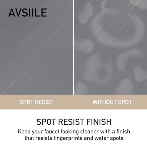 AVSIILE LED Bathroom Sink Faucet, Brushed Gold Waterfall Single Hole Handle Vanity Faucets for Sinks 1 Hole with Metal Pop Up Drain and 2 Water Supply Lines, Side Handle - color: Brushed Gold