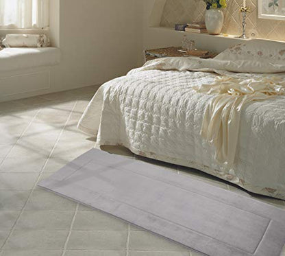 Ultra-Soft Extra-Thick Memory Foam Extra Long Bath Runner Mat (2 ft x 6 ft, Grey) - color: Grey, size: 2' x 6' (Rectangular)