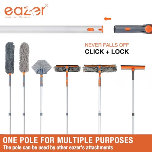 eazer Professional Window Squeegee, 2-in-1 Rotatable Squeegee for Window Cleaning Kit, Window Cleaner Tool, Window Washing Equipment Kit with Extension Pole (20''-30'') for Shower/Windshield - size: 30inch