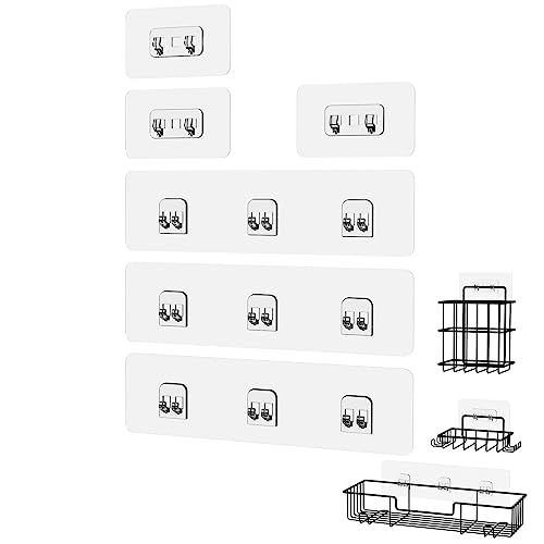 Shower Caddy Adhesive Replacement Stickers, Shower Organizer Adhesive Replacement Strips (Transparent - 6 Packs) - color: Transparent - 6 Packs