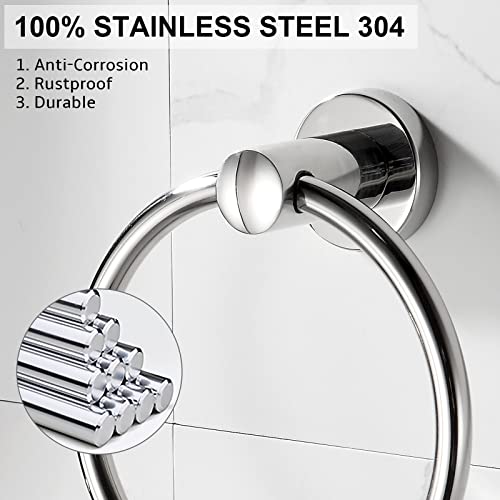 BGL Towel Ring for Bathroom, 2 Pack Stainless Steel 304 Polished Chrome Plated Wall Mount Towel Holders - color: Polished Chrome(2pack)
