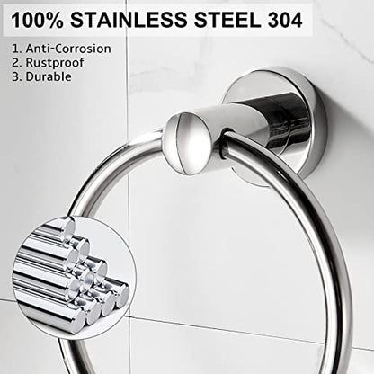 BGL Towel Ring for Bathroom, 2 Pack Stainless Steel 304 Polished Chrome Plated Wall Mount Towel Holders - color: Polished Chrome(2pack)