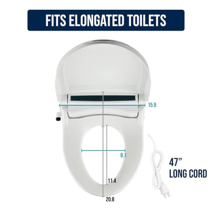 BidetMate 2000 Series Electric Bidet Toilet Seat, Air Dryer, Deodorizer | Heated Water & Seat, Unlimited Warm Water Wash, Self Cleaning Nozzle, Wireless Remote Bidet Seat, Fits Elongated Toilets - style: 2000 Series | Elongated | Remote