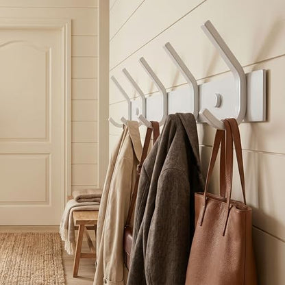 WEBI Coat Rack Wall Mount,Coat Hooks Wall Mounted,Coat Hanger Wall Hook Rack,5 Hooks for Hanging Coats,Hats,Jacket,Clothes,White - size: 5 Hooks