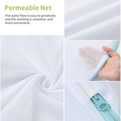 OTraki 2Pcs Small Mesh Laundry Bags 10x12 Inch, Don't Drying, White | Delicates Lingerie Bags Mesh Wash Bags Hanging Laundry Bag Sock Bra Underwear Storage, Melting 140-176℉ - size: 10 x 12 inch