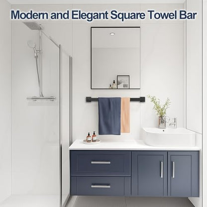 SEIDO 30 Inch Matte Black Towel Bar, Heavy Duty & Rust-Proof 304 Stainless Steel Bath Towel Holder, Modern Square Wall Mounted Towel Rack for Bathroom, Kitchen, RV - color: Matte Black, size: 30 Inch