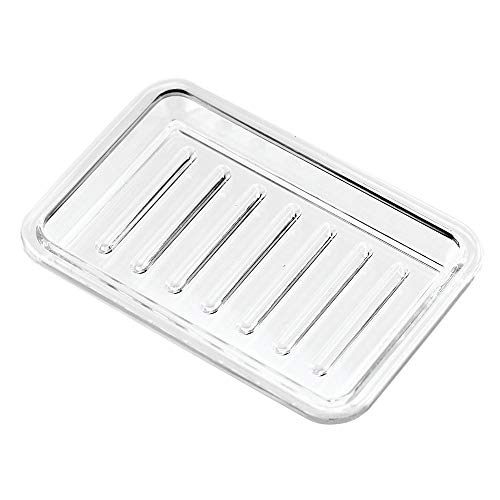 iDesign Royal Plastic Rectangular Soap Saver, Bar Holder Tray for Bathroom Counter, Shower, Kitchen, 3.5" x 5.25", Clear