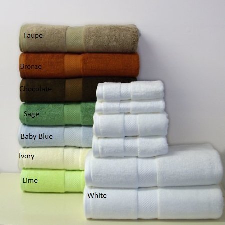 Rayon from Bamboo-Blend Towel Set, 6-Pieces, Ivory - color: Ivory