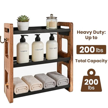 Bathroom Organizer – 3 Tier Bathroom Counter Organizer, Rustproof Metal Shelf for Bathroom Sink & Storage, Also Holds Cologne Bottles (Black)