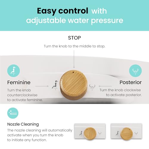 VOVO Nature 7 Non-electric Bidet Toilet Seat, Fits Elongated Toilets, Ambient Water Temperature, Easy Installation - White - size: Nature 7 (Elongated)
