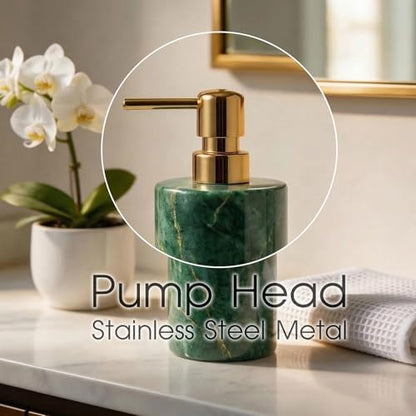 Marble Soap Dispenser, Hand Soap Dispenser for Bathroom Kitchen Countertop - Lotion and Liquid Soap Dispenser (1, Green) - color: Green