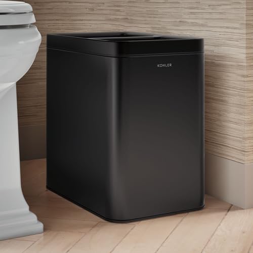 Kohler K-31315-BST 22-Liter Dual-Bin Open-Top Trash Can, Black Stainless Steel - color: Black Stainless Steel, size: 5.8 Gallon - Open Top