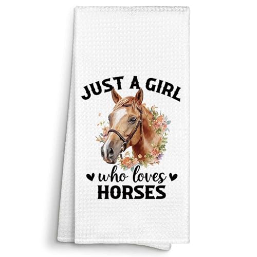 Just a Girl Who Loves Horses Kitchen Towels Decorative Gifts for Horse Lovers Women 16x24, Horse Dish Towel Cloths Dishcloths Tea Towel, Horse Bathroom Kitchen Hand Towel Decor - color: Horses-2