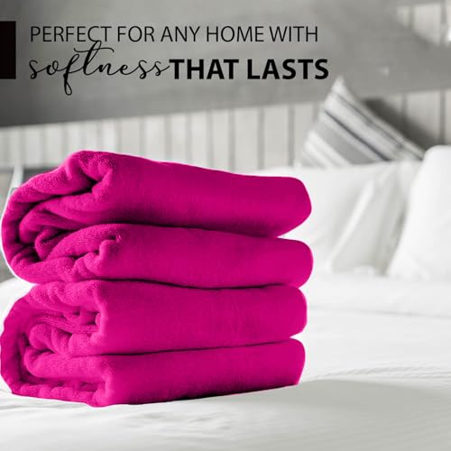 KAHAF COLLECTION 100% Cotton Bath Towels, 24x48 Pack of 6 Towels, Quick Dry, Highly Absorbent, Soft Feel Towel, Gym, Spa, Bathroom, Shower, Pool, Luxury Soft Towels (HOT Pink, 24x48-6 Pack) - color: Hot Pink, size: 24x48 - 6 PACK
