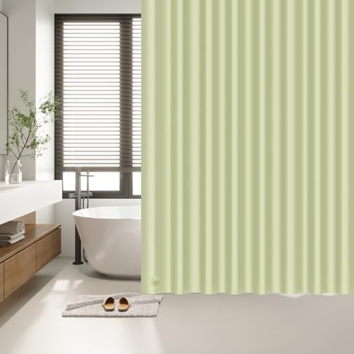 EHZNZIE Sage Shower Curtain Liner 72x72, PEVA Waterproof Bath Curtain, No Chemical Smell, 3 Weighted Magnets, Durable with Rustproof Metal Grommets - color: Sage, size: 72"W x 72"L (Pack of 1)