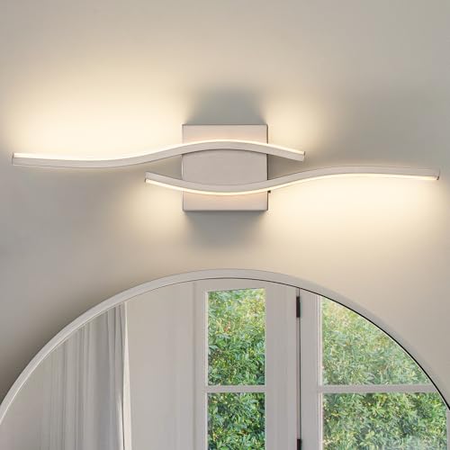 Joossnwell Brushed Nickel Bathroom Vanity Lights Fixtures Over Mirror 5CCT Dimmable Bathroom Light Fixture Modern Vanity Lighting Bar Led Bath Vanity Light 23 Inch Wall Lamp - color: Brushed Nickel, size: 23 inch long