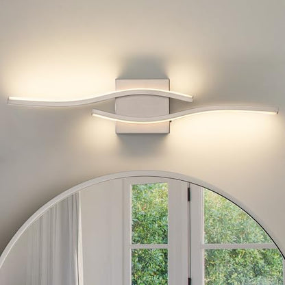 Joossnwell Brushed Nickel Bathroom Vanity Lights Fixtures Over Mirror 5CCT Dimmable Bathroom Light Fixture Modern Vanity Lighting Bar Led Bath Vanity Light 23 Inch Wall Lamp - color: Brushed Nickel, size: 23 inch long