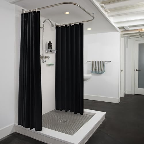 Nasitos Fabric Shower Curtain Liners with Magnets 2 Pack 70X72 Inch White | Washable & Water Resistant Lighweight Cloth Shower Liner for Bathroom, Soft Hotel Quality, Standard Size - color: Black, size: 72"W x 72"L (Pack of 2)