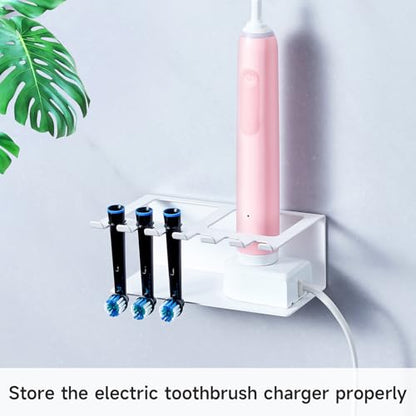 Electric Toothbrush Head Holders, Electric Toothbrush Holders Wall Mounted, Shower Electric Head Holder, Toothbrush and Toothpaste Holder, Tooth Brushing Holder for Bathroom (White, Small) - color: White, size: Small