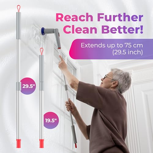 Synoshi PRO Electric Spin Scrubber Extension Handle | Electric Bathroom Scrubber for Cleaning Extension Handle. Extends up to 29.5 Inch (75 cm)