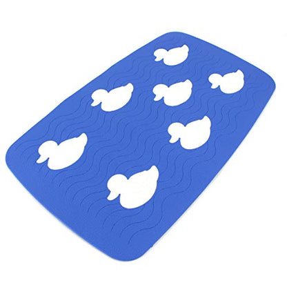 SafeLand Patented Non-Slip Bath, Tub, Baby Mat, TPR Material, Eco-Friendly, Non-PVC, Color Combo, Machine Washable, No-Odor, with Powerful Gripping Suction Cups, Duck-31 (16"x27") - color: Duck White