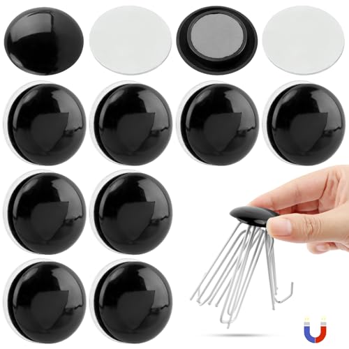 Magnetic Shower Curtain Weights, 10Pack Heavy Duty Shower Liner Weights with Rubber Covered, Rust-Free Curtain Counterweight, Windproof for Drapery, Tablecloth & Outdoor Flag - color: Black