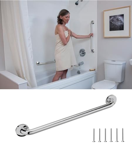 HEALTHCRAFT Easy Mount Grab Bar 18", ADA Stainless Rail - Polished Chrome | Concealed screws, clean install, compatible with Easy Mount Anchor - color: Chrome, size: 18" Inch
