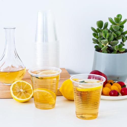 SIUQ 1500 Pack 9 oz Plastic Cups, Clear Disposable Plastic Cups | Cold Water Party Drinking Cups for Party, Picnic, BBQ, Wedding, Travel, Thanksgiving, Christmas - style: 9 oz-1500pack
