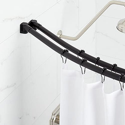 Signature Hardware 466778 60" Curved Brass Shower Rod - color: Chrome