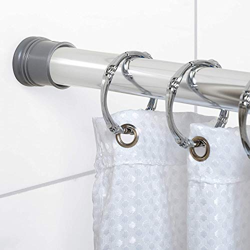 Zenna Home Tension Shower Curtain Rod, Chrome, 27 to 40 Inches – Premium Steel Adjustable Shower Curtain Rod for Bathroom, Easy No Drill Install – Rust Resistant Spring Tension Shower Curtain Bar - color: Chrome, size: 27" to 40" (Stall Size)