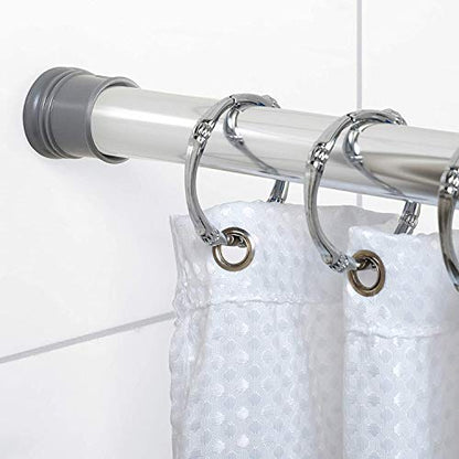 Zenna Home Tension Shower Curtain Rod, Chrome, 27 to 40 Inches – Premium Steel Adjustable Shower Curtain Rod for Bathroom, Easy No Drill Install – Rust Resistant Spring Tension Shower Curtain Bar - color: Chrome, size: 27" to 40" (Stall Size)