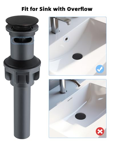 Universal Bathroom Sink Drain Stopper with Overflow, Pop Up, Oil Rubbed | Bathroom Sink Stopper for Vessel Sink, Push and Seal Vessel Sink Drainer Stopper, Anti-Clogging Strainer - color: Oil Rubbed Bronze