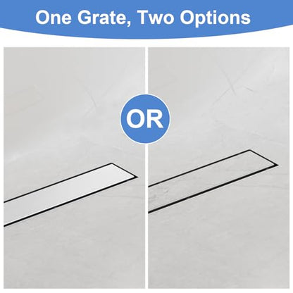 12 Inch Linear Shower Drain-Brushed Nickel, with Tile Insert Grate | AISI 304 Stainless Steel Shower Drain, Rectangle Shower Floor Drain with Leveling Feet, Fits Bathroom & Balcony etc - color: Brushed Nickel, size: 12 Inch