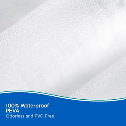Kenney KN61455 Heavyweight 8 Gauge Waterproof PEVA Shower Curtain Liner with Rust-Resistant Metal Grommets and Weighted Magnetic Hem for Bathroom, 70" W x 72" H, Clear - color: Clear, size: 70.9"W x 72.1"L (Pack of 1)