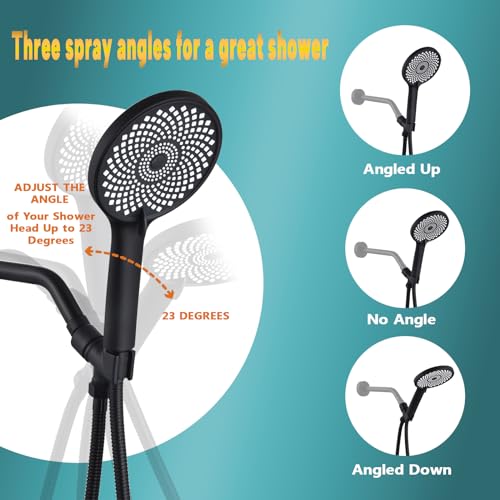 Brass Handheld Shower Head Holder - Adjustable Shower Rod Holder with Brass Pivot Ball - Matte Black - color: Handheld-Matte Black