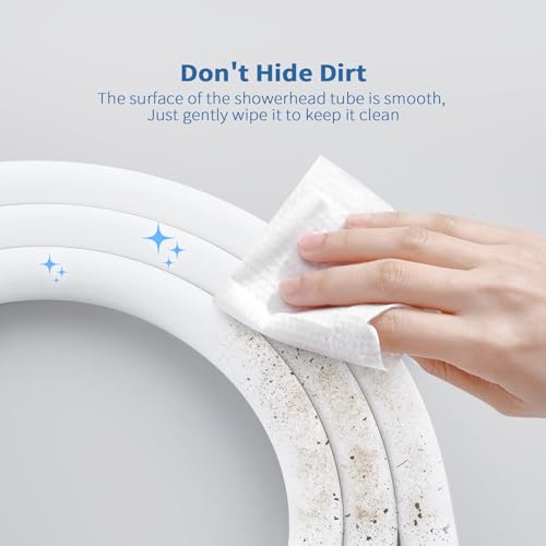 TRIPHIL Kink-Free Extra Long Flexible Shower Head Hose Replacement, Premium Anti-Explosion Matte White RV Shower Hose with Brass Insert and Nut - color: Matte White, size: 118 Inch