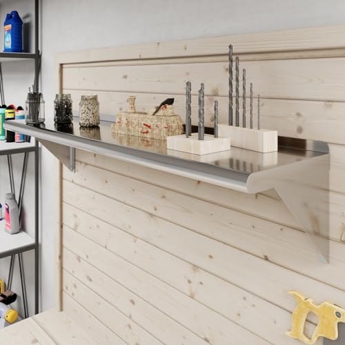 AmGood 48" Long X 12" Deep Stainless Steel Wall Shelf | NSF Certified | Appliance & Equipment Metal Shelving | Kitchen, Restaurant, Garage, Laundry, Utility Room - size: 48" Long X 12" Deep