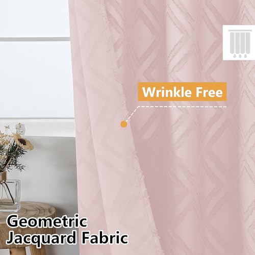 Blush Shower Curtain Set for Bathroom, 36" Width Stall Small Boho Shower Curtain with 12 Hooks, Soft Lightweight Jacquard Design Fabric Shower Curtains, Machine Washable, Blush, 36 W x 72 L - color: Blush, size: 36"W x 72"L (Pack of 1)
