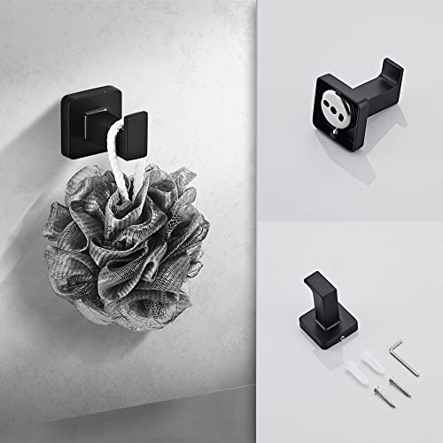 Matte Black Bathroom Hardware Set 4 Pieces,Bathroom Accessories Set Stainless Steel Wall Mounted, Hand Towel Bar, Towel Ring, Robe Towel Hooks,Toilet Paper Holder,Towel Bar Set, 23.6 Inch - color: Matte Black, size: 23.6Inch