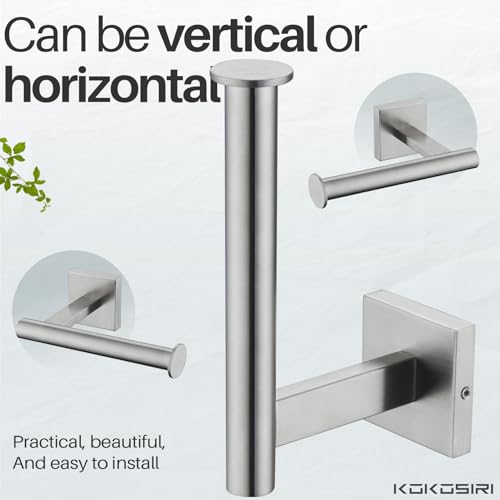 KOKOSIRI Toilet Paper Holder Tissue Paper Dispenser for Bathroom Toilet Roll Holder Wall Mounted, Brushed Nickel Stainless Steel B2008BR - color: Brushed Nickel, size: Vertical