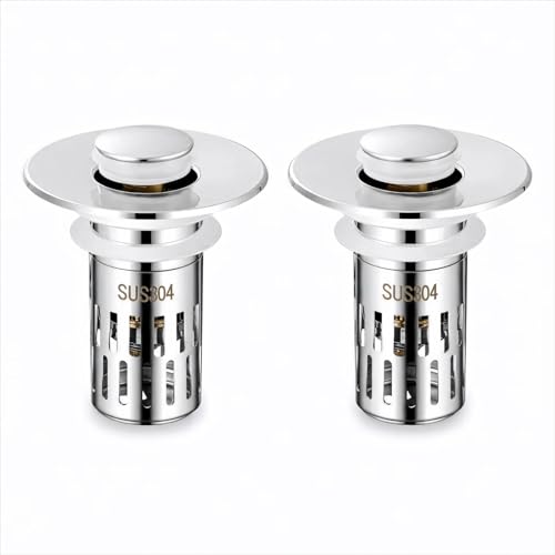 Bathroom Sink Drain Strainer,Bathroom Sink Drain Stopper, Sink Drain Stopper,for Bathroom Sink Stopper Replacement (2PCS),Bright Silver - size: 2 Pack